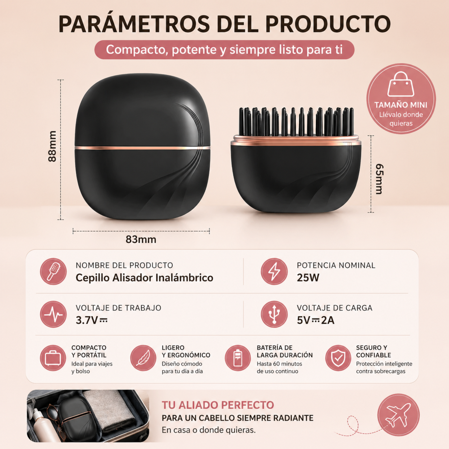 Portable Hair Straightening Brush